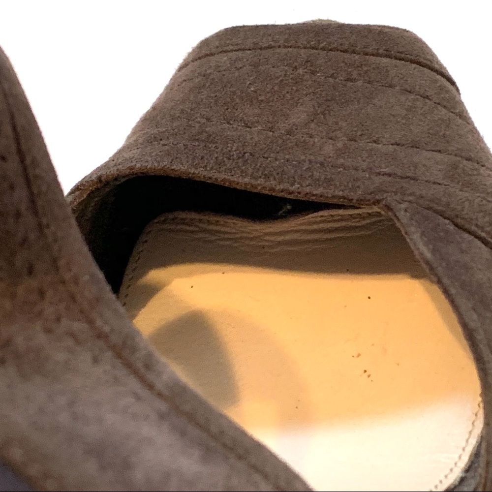 Prada Suede Grey Brown High Peep Heel 37 7 - Picture 10 of 14